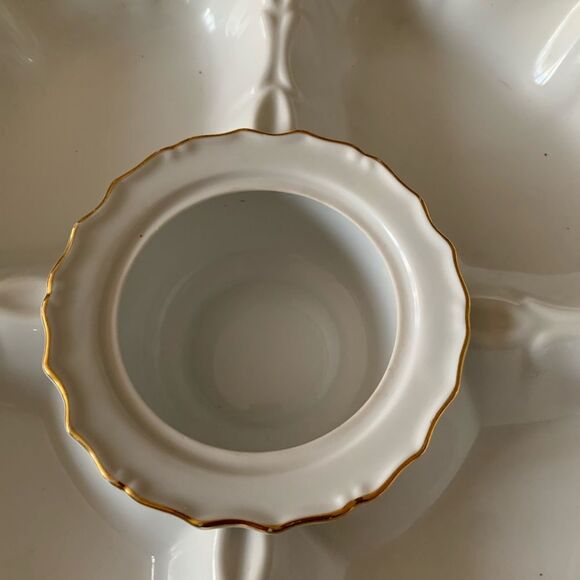 Haas & Czjzek porcelain w/gold trim chips & dip dish, lid,made in Czech Republic - Picture 3 of 8
